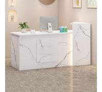 Heliosrider Ufficio Reception Reception Bancone Tavolo Bancone Negozio Negozio Moderno Con Cassetti ConsenteRisparmiare Spazio Ed è Facile Da Installare(White-L,260x55x100CM)