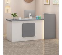 Heliosrider Ufficio Reception Reception Bancone Tavolo Bancone Negozio Negozio Moderno Con Cassetti ConsenteRisparmiare Spazio Ed è Facile Da Installare(Gray-L,200x55x100CM)