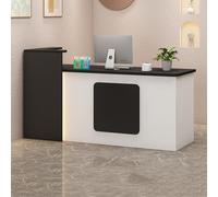 Heliosrider Ufficio Reception Reception Bancone Tavolo Bancone Negozio Negozio Moderno Con Cassetti ConsenteRisparmiare Spazio Ed è Facile Da Installare(Black -R,200x55x100CM)