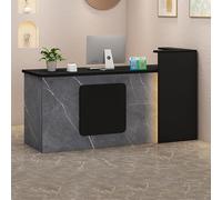 Heliosrider Ufficio Reception Reception Bancone Tavolo Bancone Negozio Negozio Moderno Con Cassetti ConsenteRisparmiare Spazio Ed è Facile Da Installare(Black C-L,200x55x100CM)