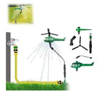 Helisoaker Helicopter Sprinkler, Helicopter Lawn Water Sprinkler, Decorative Sprinkler, Family Garden Rotating Sprinkler, Fun Yard Decor Attaches to Garden Hose to Even Watering (Green 1 pcs)