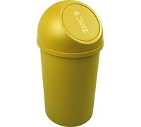 helit Abfallbehälter mit Push-Einwurfklappe, 13 Liter, gelb