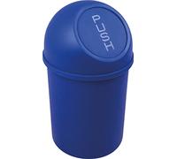 helit Abfallbehälter mit Push-Einwurfklappe, 6 Liter, blau