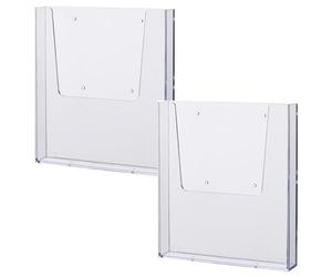 helit H2350202-2 - Portadepliant da parete "the help wall" DIN A4, 2 pezzi, trasparente