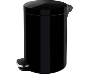 helit H2404195 - Cestino a pedale agli ioni d'argento, "il cavaliere", 5 litri, nero