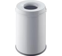helit H2515482 - Cestino in metallo con foro, colore: grigio chiaro, contenuto: 15 litri