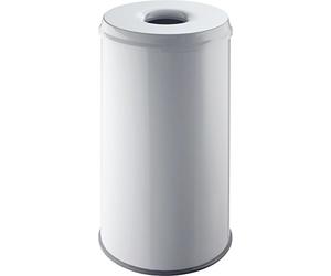 helit H2515882 - Cestino di sicurezza "the guardian" 50 L grigio chiaro | Cestino di sicurezza con testa estintore per la prevenzione degli incendi