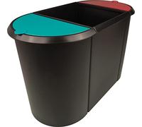 helit H6103596 - Cestino the triple 3 scomparti nero/rosso/verde