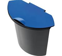 helit h6106593 contenitore pattumiera con coperchio, 6 L, colore: nero/coperchio blu