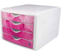 helit H6129626 - Cassettiera "the chameleon" bianco/lampone