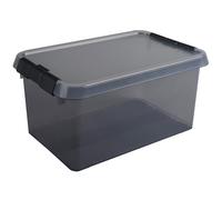 Helit H6164908 - Contenitore the comfort-line 6 L, grigio trasparente, contenitore con coperchio
