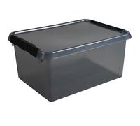Helit H6165008 - Contenitore the comfort-line 15 L - grigio trasparente, contenitore con coperchio