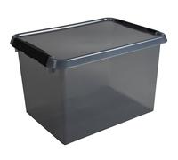 Helit H6165108 - Contenitore the comfort-line 22 L - grigio trasparente, contenitore con coperchio