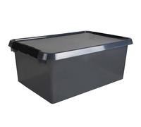Helit H6165508 - Contenitore the comfort-line 45 L - grigio trasparente, contenitore con coperchio