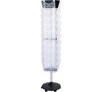 Helit H6255802 - fondo porta opuscoli supporto 30 bustine, DIN A4, patogenicità, girevole, trasparente