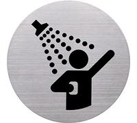 Helit H6271300 - Cartello per doccia, diametro 115 mm, autoadesivo, in acciaio INOX