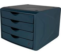 Helit H6429534 - Cassettiera The Green Chameleon, in plastica riciclata con angelo blu, certificato, colore: Blu