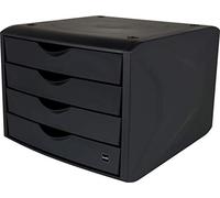 helit H6429595 - Cassettiera "The Green Chameleon", in plastica riciclata con angelo blu, certificato, colore: Nero antracite