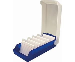 Helit H6901030 - Cartoncini per schede Beebox DIN A8 orizzontale, blu, flashcard e scatola portaoggetti