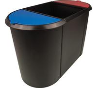 helit Papierkorb Trio-System, oval, PE, schwarz/rot/blau