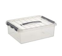 Helit Sunware H6160202 - Scatola portaoggetti the q-line, 10 litri, con coperchio, trasparente, 1 pezzo