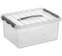 helit sunware H6162602 - Contenitore “the q-line”, 15 litri, con coperchio, trasparente, 1 pezzo