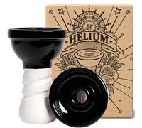 Helium SE - Ghiaia di narghilè più gusto, fumo e durata - fatto a mano in Spagna fango bianco, chamotte e smalti colorati - Ciotola Shisha Premium compatibile con manager di calore narghilè nero