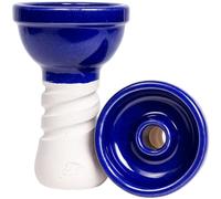 Helium SE - Ghiaia di narghilè più gusto, fumo e durata - realizzata a mano in Spagna fango bianco, chamotte e smalti colorati - Vaschetta Shisha Premium compatibile con manager di calore narghilè blu