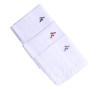 Hell Blues Fazzoletto da uomo con monogramma ricamato con iniziali, confezione da 3 pezzi, 100% cotone, misura king size, colore bianco, idea regalo, F, 9.5 x 9.5 inch
