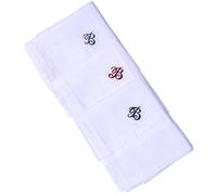 Hell Blues Fazzoletto da uomo con monogramma ricamato con iniziali, confezione da 3 pezzi, 100% cotone, misura king size, colore bianco, idea regalo, B, 9.5 x 9.5 inch
