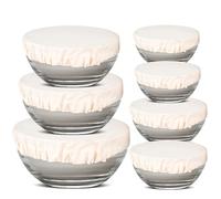 Hell Blues Set di coperture per ciotole in 100% cotone, per coprire frutta, verdura e regolare l'umidità, coperture elastiche per insalate, pane e avanzi (1XXL, 1XL, 1L, 2M, 2S)