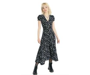 Hell Bunny Gotico Stregoneria Hello Goodbye Nero Vestito Bianco