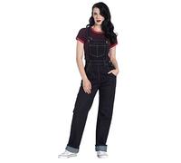 Hell Bunny Salopette Elly May Denim Jeans Anni 1940 1950 Vintage Retro Rockabilly - Blu Marino (2XL)