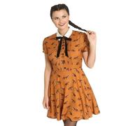 Hell Bunny Vixey 1960's Fox Print Vintage Retro Style Abito Corto XS-4XL, Marrone, XL