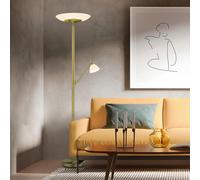 Hell Findus Lampada da terra LED, ottone opaco - con lampada da lettura