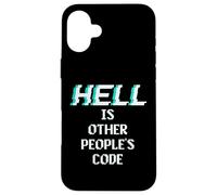 Hell is Other People Code Funny Coding Programmatore di computer Custodia per iPhone 16 Plus