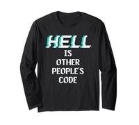 Hell is Other People Code Funny Coding Programmatore di Computer Maglia a Manica