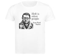 Hell Is Other People T-Shirt da Uomo in Cotone Bianco Base Basic Cotton White Men's T-Shirt