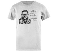 Hell Is Other People T-Shirt da Uomo in Cotone Grigio Base Basic Cotton Grey Men's T-Shirt