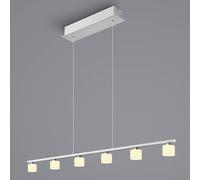 HELL Lampada a sospensione Mila, nichel/vetro opalino, 6 luci HELL