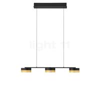 Hell Mesh Lampada a sospensione LED 3 fuochi, nero/dorato