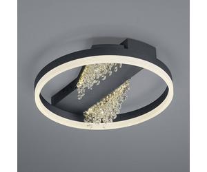 HELL Plafoniera LED Dunja con look cristallo nero HELL