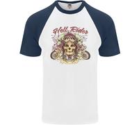 Hell Riders Maglietta Baseball S/S Per Uomo Motociclista