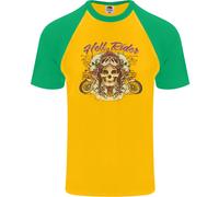 Hell Riders Maglietta Baseball S/S Per Uomo Motociclista