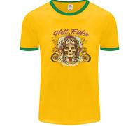 Hell Riders Moto Ciclista Uomo Ringer T-Shirt