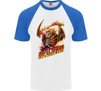 Hell Yeah Grim Reaper Skull Heavy Metal Maglietta A Maniche Corte Da Baseball