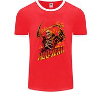 Hell Yeah Grim Reaper Skull Heavy Metal Uomo Ringer T-Shirt FotL