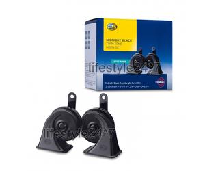 Hella 011225161 Midnight Black Twin Tone Horn Set adatto per auto, jeep e moto