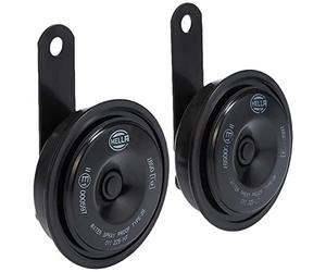 Hella 011225802 Kit clacson a disco BX, 77 mm, 12 V, misura universale, nero