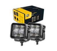 Hella 1FA 358 176-801 LED-Faro di profondità, Black Magic Cube Kit 2.7", 12/24V, Montaggio, esterno, Illuminazione campo vicino, Cavo 500mm, Spina Spina DEUTSCH, Kit, Quantità 2